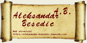 Aleksandar Besedić vizit kartica
